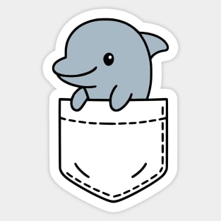 Funny Dolphin Pocket Pal Cute Dolphin Ocean Marine Animal Sticker